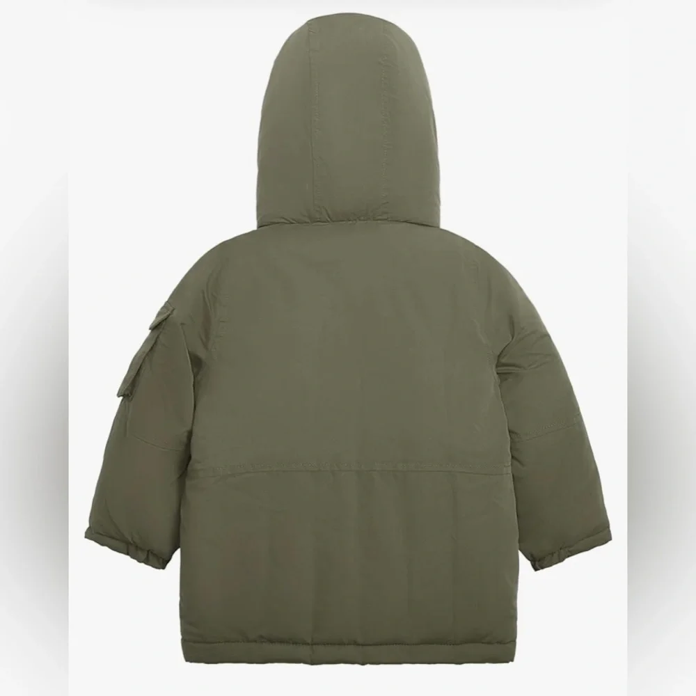 OshKosh B'gosh Olive Green Hooded Parka with Brown Sherpa Lining